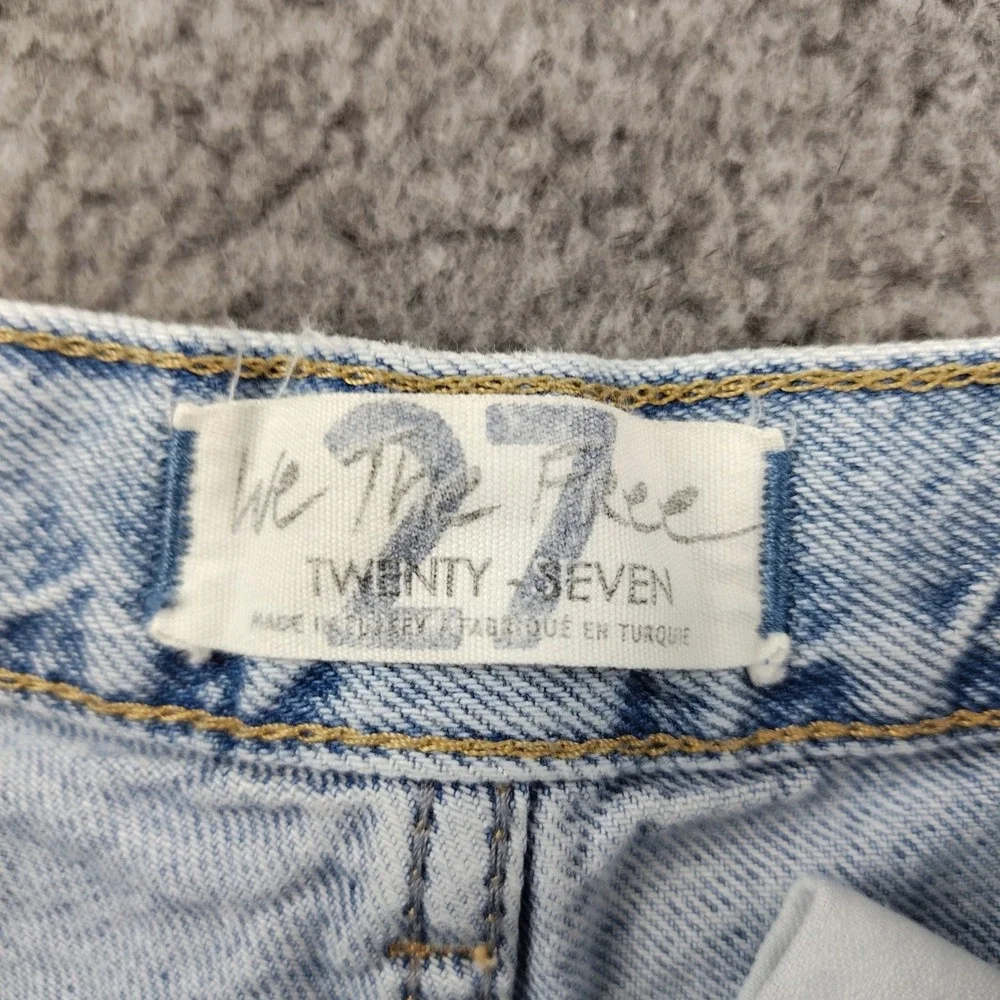 We The Free Free People Distressed Denim Shorts Light Wash Size 27 High Waisted